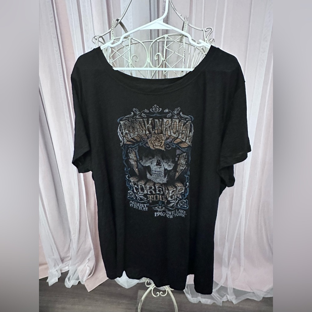 Torrid Black Rock and Roll Graphic Tee